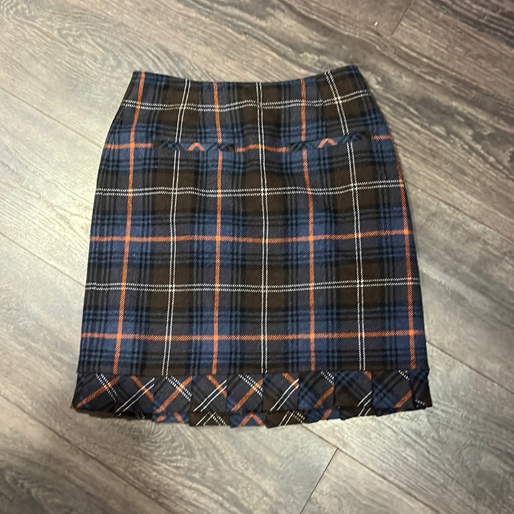 Vintage wool plaid skirt